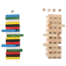 Creative Novel Wooden Digital Jenga Building Block Brain Game Toy Fashion Children  Entertainment Intelligence Interaction