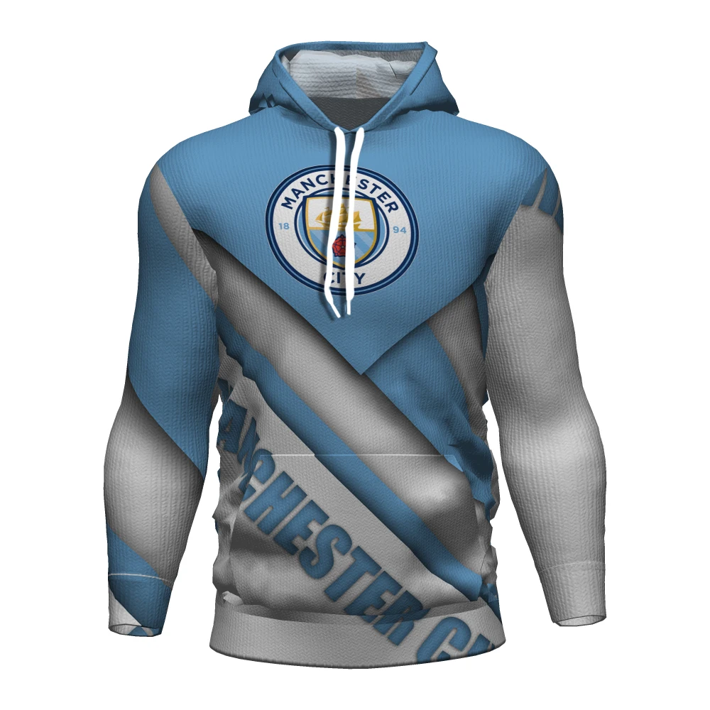 Футболка с капюшоном 3d рисунком Город Манчестера для футбола 2017 2018 2019 комплект