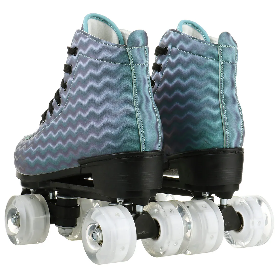 

Skate Shoes Flash Pu Wheel Patines Artificial Fibre Roller Skates Lace-Up Sneaker Double Row Adult Roller Shoes Patins 37-45
