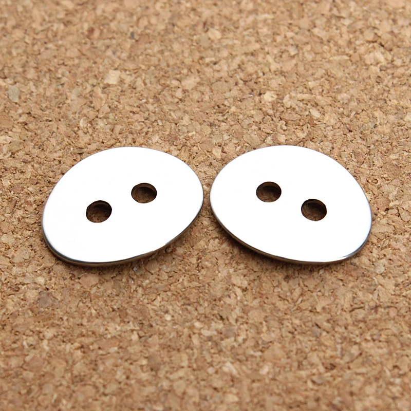 

Ciseng 50pcs/lot 11*14mm Stainless Steel Blanks Tags Button Connectors Findings for DIY Jewelry Findings Bracelets Connector