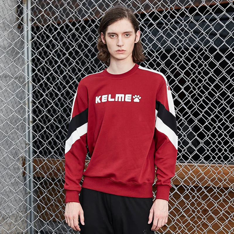 Мужская толстовка с круглым вырезом KELME Весенняя полосатая Толстовка в стиле хип