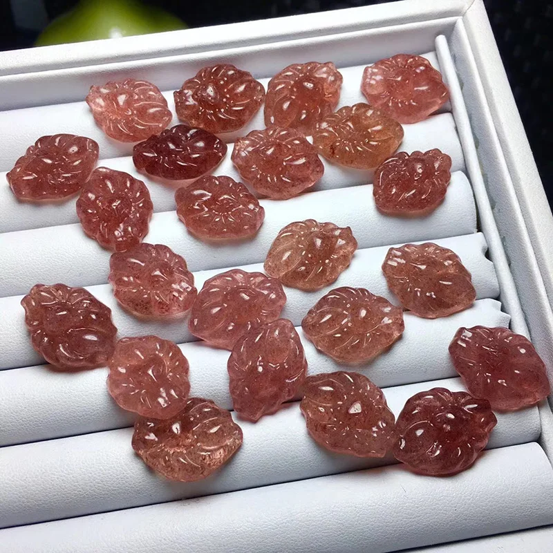 Натуральный красивый клубничный Кристалл Камень ручной работы милый с девятью