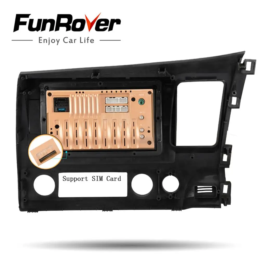 Funrover Android 9.0 Car DVD GPS Multimedia Player For Honda Civic 2006-2011 car dvd Navigation radio Video Audio dsp | Автомобили и