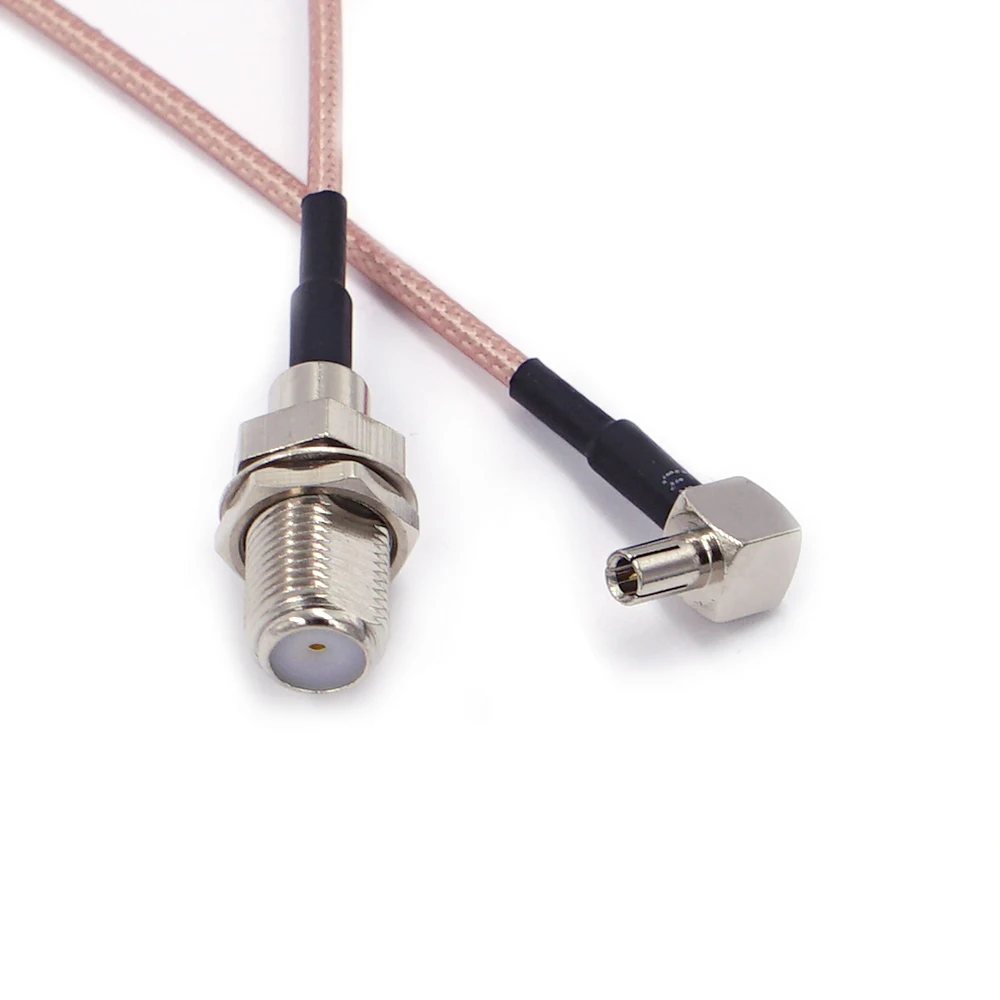 Кабель F Typ to TS9 Переходник female к под прямым углом отрезок RG316 15 см для USB-модема Huawei