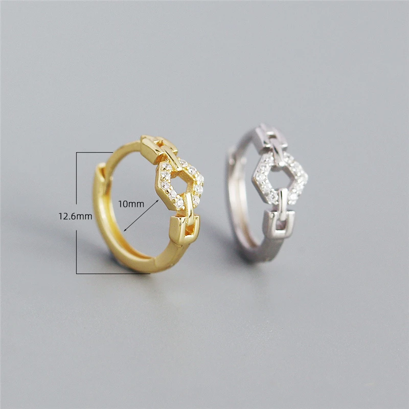 

CANNER Minimalism Crystals Circle Earrings For Women 925 Sterling Silver Piercing Earrings Hoops Pendientes Wedding Jewelry