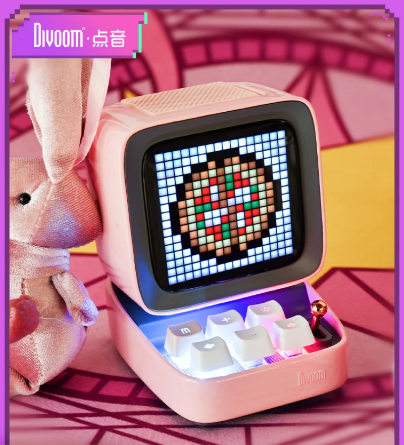 Divoom DITOO Pixel Bluetooth Wireless Speaker Dark colorful Mechanical retro computer model Smart Alarm clock | Электроника