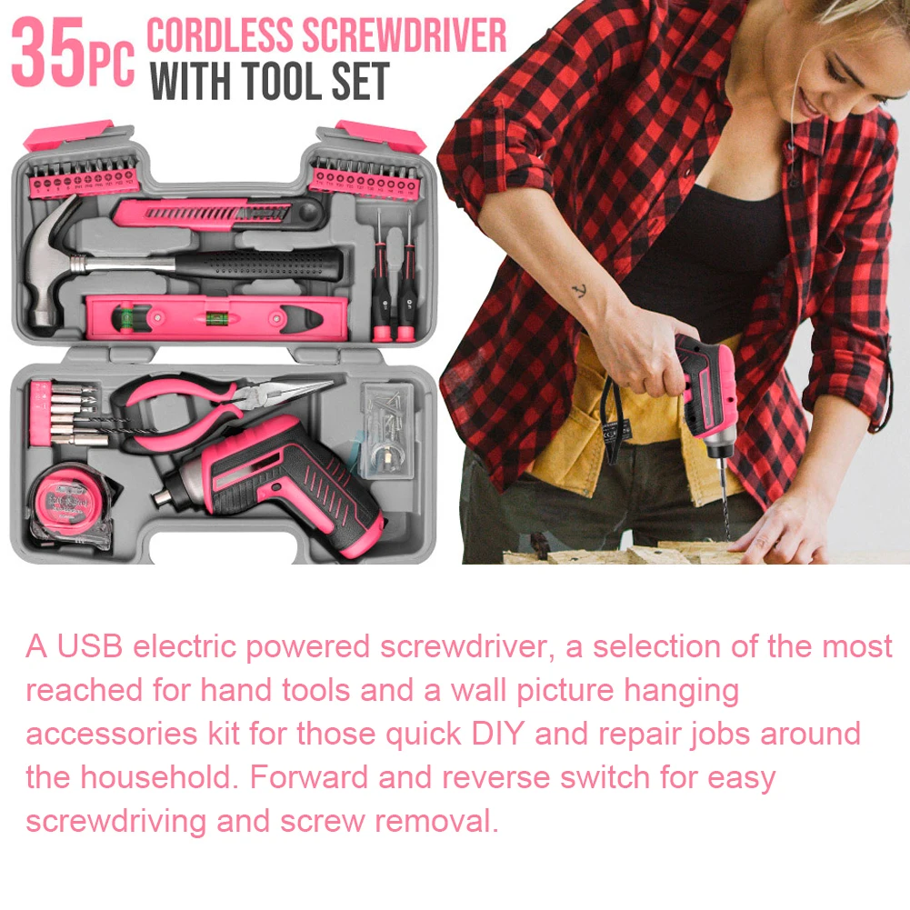 35 шт электрическая отвертка Набор инструментов для дома USB Перезаряжаемые