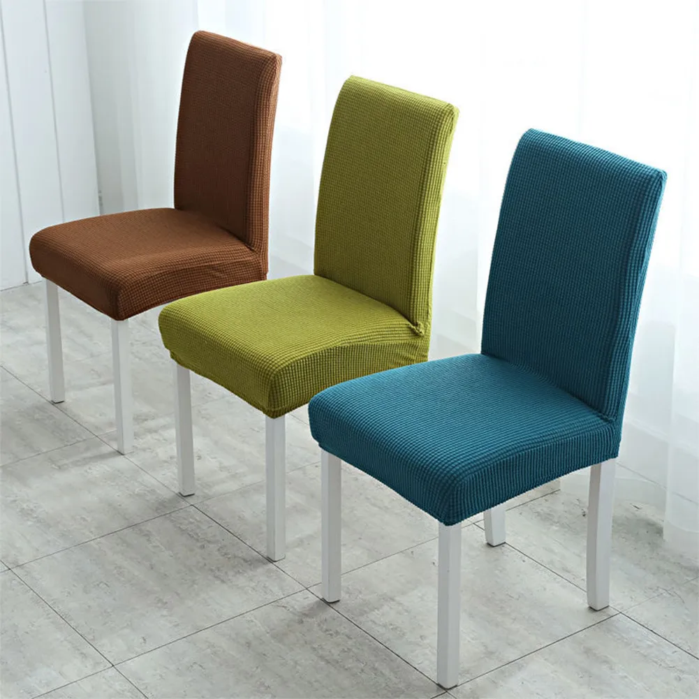 

Waterproof Elastic Chair Cover With Back Dining Room Jacquard Cushion Cover Wedding Hotel Banquet Decor Housse De Chaise