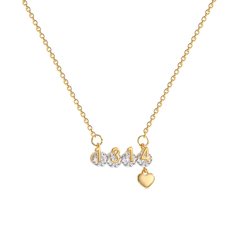 

New trendy design sense personality pendant titanium steel necklace female super flash crystal zircon clavicle chain