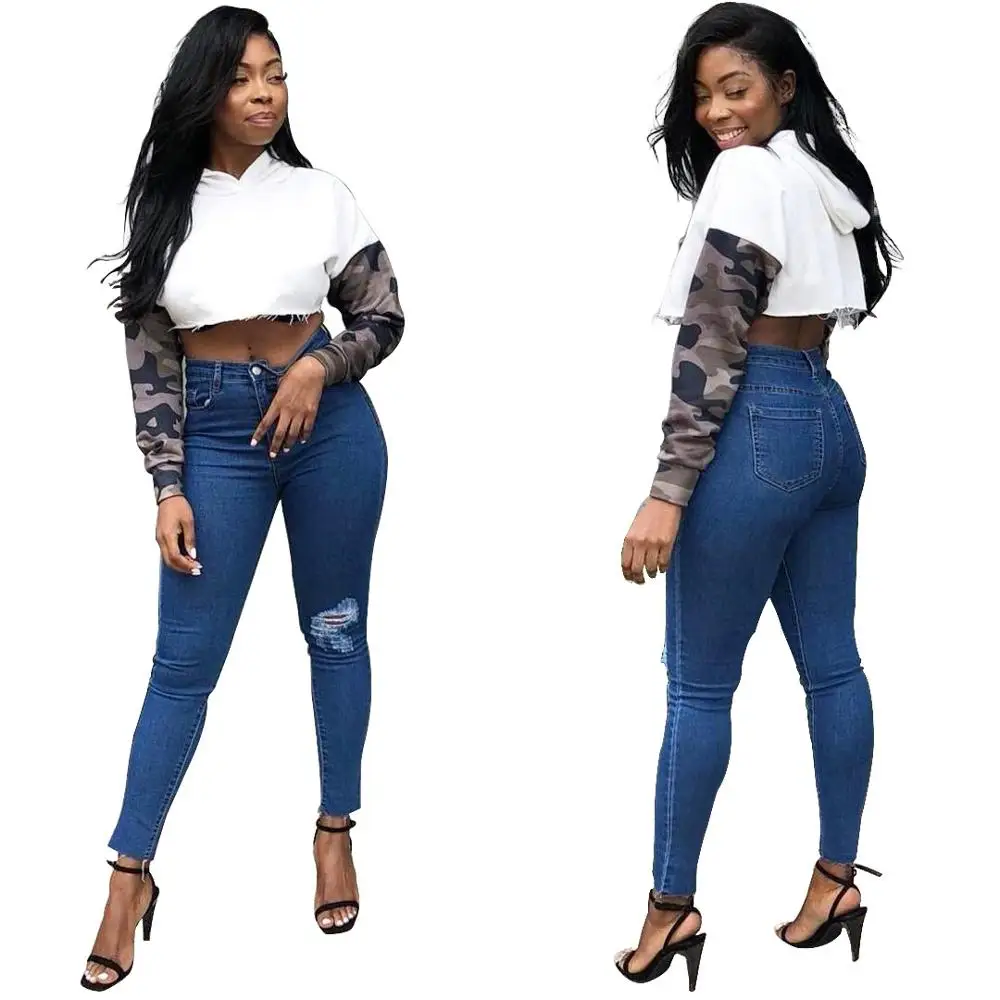 Повседневные короткие толстовки свитшот камуфляжный цвет укороченные топы в