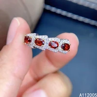 kjjeaxcmy fine jewelry 925 sterling silver inlaid natural garnet ring delicate new female gemstone ring luxury support test