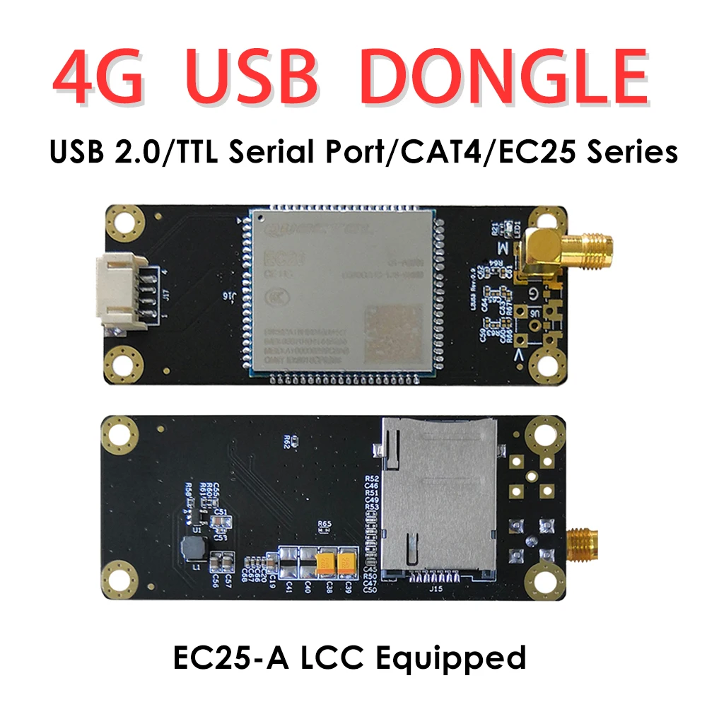 

4G LTE Modems EC25-A LCC к USB2.0, промышленный адаптер со слотом для SIM-карты/GPS LTE FDD B2/B4/B12 Carrier AT&T/T-Mobile/Rogers/Telus