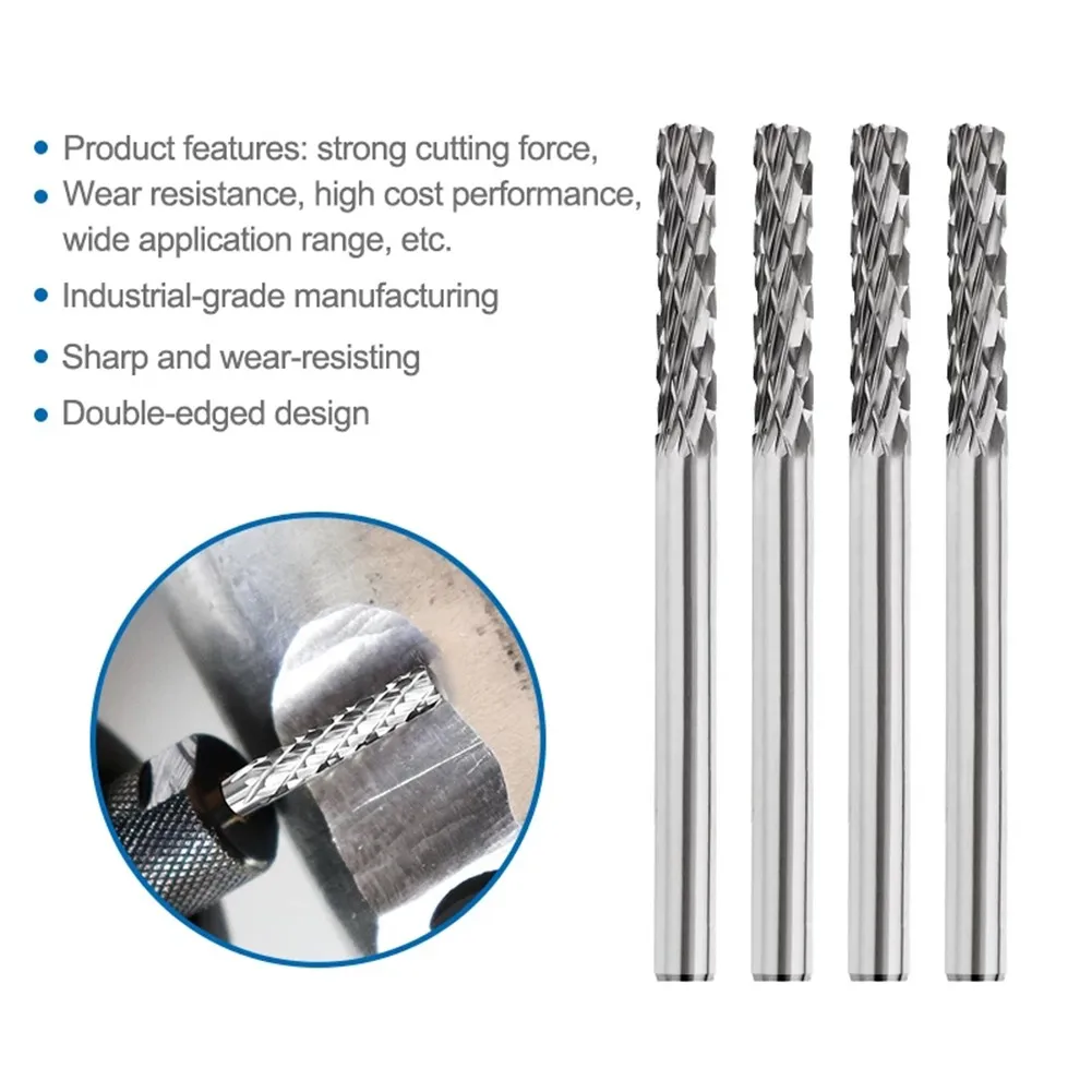 

10pcs3mm Shank Double Cut Tungsten Carbide Rotary Burr Sets Rotary Tools For Fast Cutting And Polishing Tool