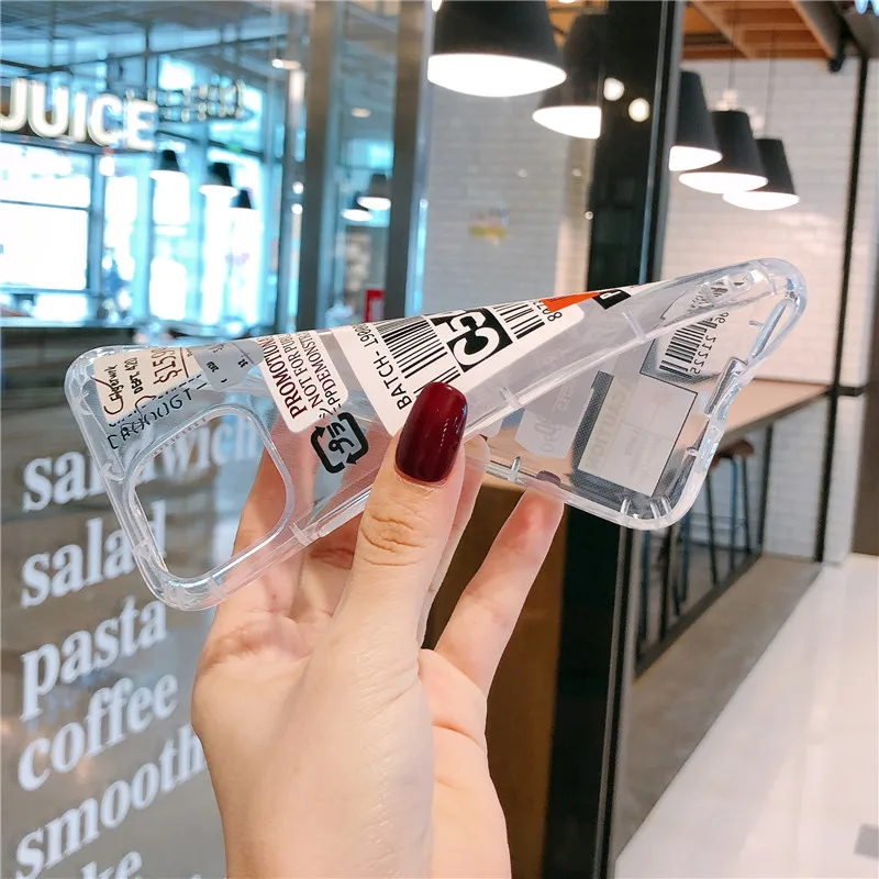 

Retro Code Label Phone Case For iPhone 12 Mini 11 Pro XS Max X XR 7 8 Plus SE 2020 Soft TPU Airbag Cover Case For iPhone 12Pro