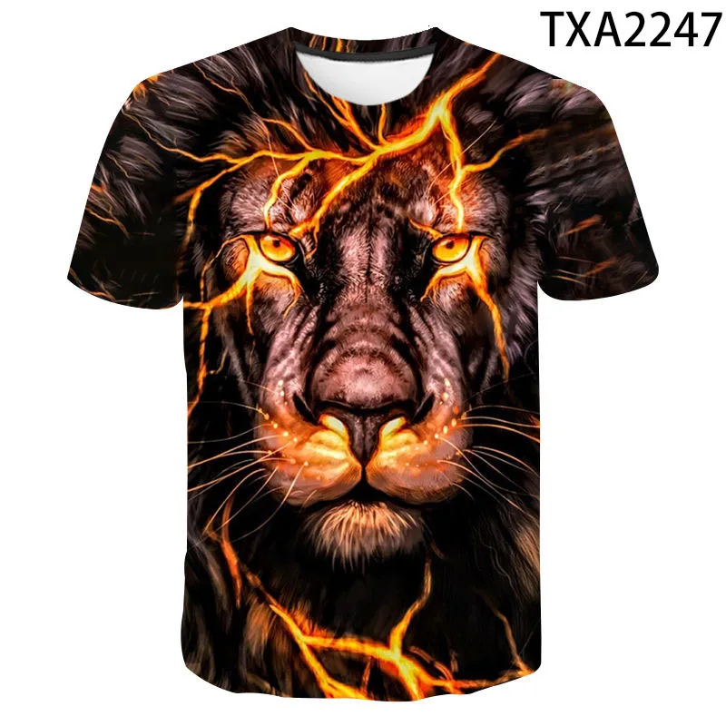 

New Summer Lion 3D T Shirts Casual Streetwear Boy Girl Kids Fashion Men Women Children Printed T-shirt Short Sleeve Tops