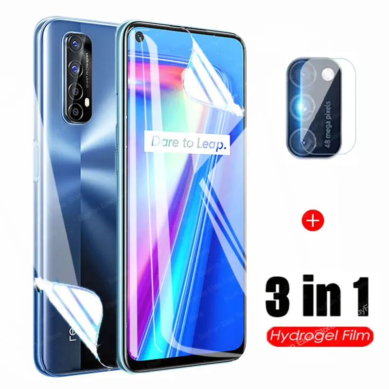 

Гидрогелевая пленка 3 в 1 для Oppo Realme 7 X7 Pro, Защитная пленка для задней линзы для Oppo Find X3 Lite Pro Neo, не стекло