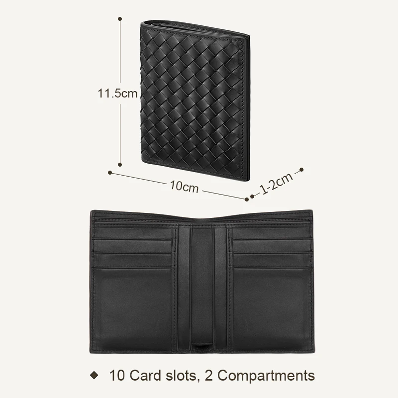 BV8008 Black Мужские кошельки, кожа, топ, детская коровья кожа, короткий зажим для денег, модный тканый роскошный брендовый кошелек, Простой деловой, Новинка - Цвет: BV8008 Black