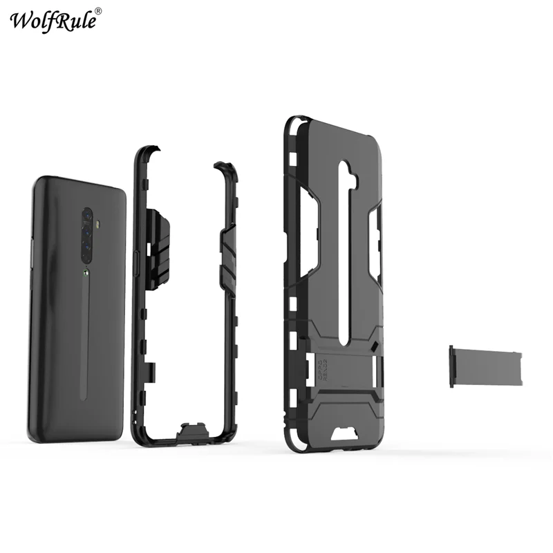 anti knock case for oppo reno2 cover soft rubber plastic case for oppo reno2 phone case holder stand funda reno2 6 5 free global shipping