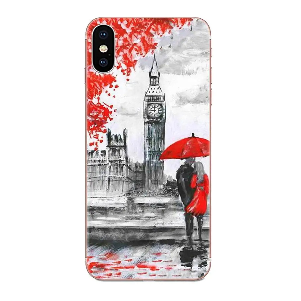 Лондон Париж Нью-Йорк влюбленный Осенний клен для samsung Galaxy Note 5 8 9 S3 S4 S5 S6 S7 S8 S9 S10 5G