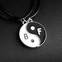 lucky couple geometry round tai chi yin yang bagua best friends necklace love woman mother girl gift wedding blessing jewelry