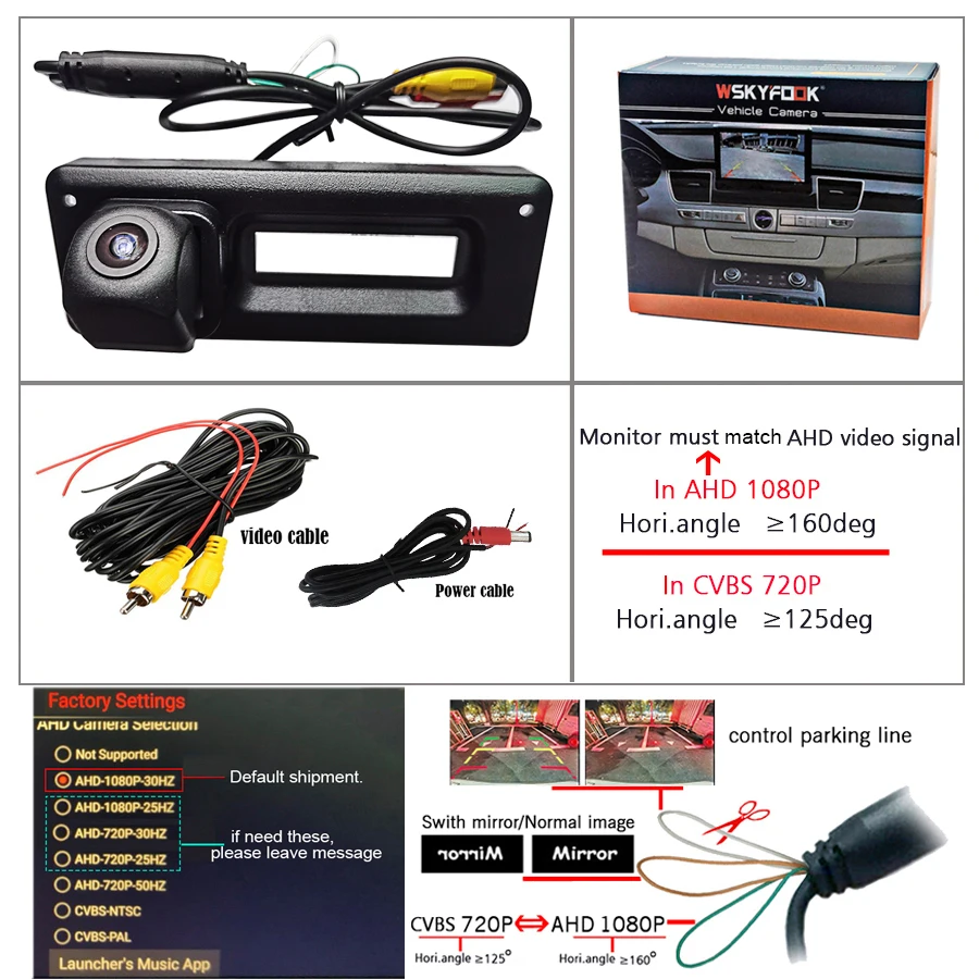 

AHD 1920*1080P Автомобильная камера заднего вида для 2008 2009-2015 Renault Koleos, ручка багажника, переключатель, камера ночного видения, динамический трек