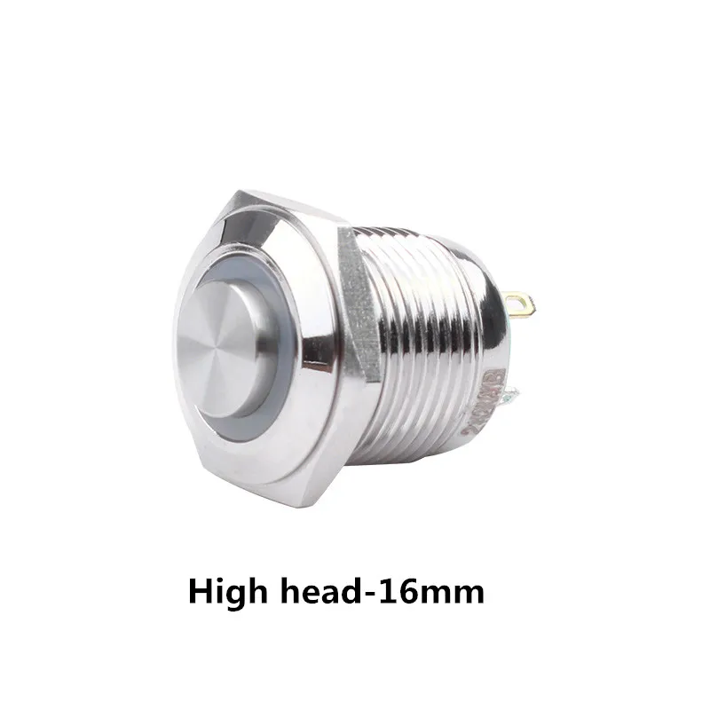 16 мм металлический латунный кнопочный переключатель с высокой головкой Кольцо