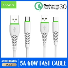 5A 1m USB Type C Cable Micro USB Fast Charging Mobile Phone Android Charger Type-C Data Cord For Huawei P40 iphone Xiaomi Redmi