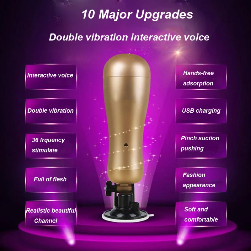 36 скоростей двойная вибрация Hands Free Мужской мастурбатор для мужчин Силиконовое