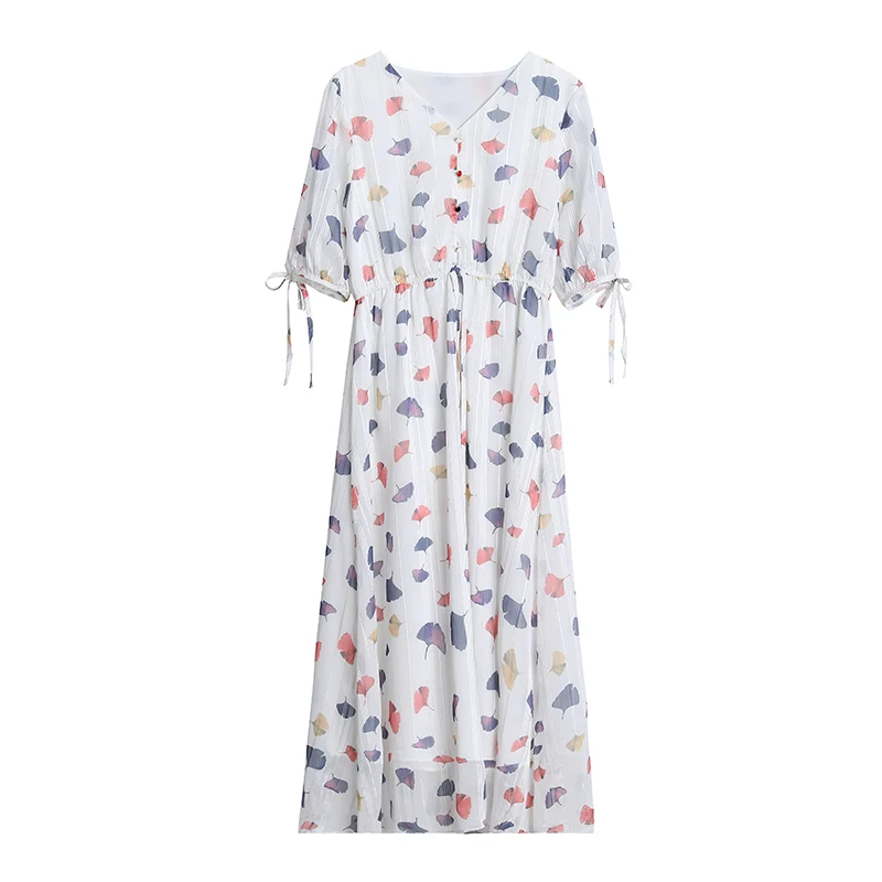 

Summer New Floral Chiffon Casual Beach Sundress Elegant Women Party Bodycon Maxi Vestidos 2021 Vintage Plus Size Boho Midi Dress