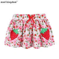 mudkingdom girl skirt lightweight floral strawberry printing elastic waist skirts for girls clothes cute summer kids clothing