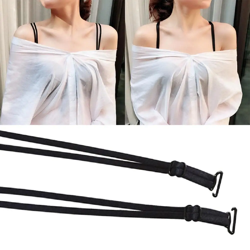 

2PCs Women Adjustable Double-shoulder Shoulder Strap Non-slip Elastic Bra Strap Multicolour Underwear Bra Strap Bra Accessories