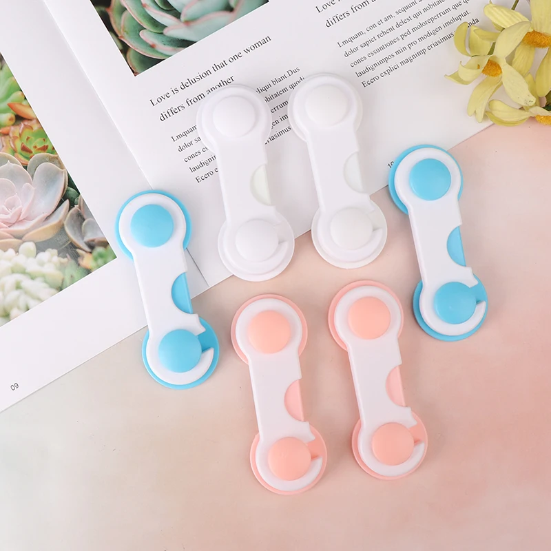 5 piezas de pl&aacute;stico para protecci&oacute;n de seguridad para beb&eacute;s, productos de seguridad para ni&ntilde;os en armarios, cajas, cerradura de puerta de caj&oacute;n-0