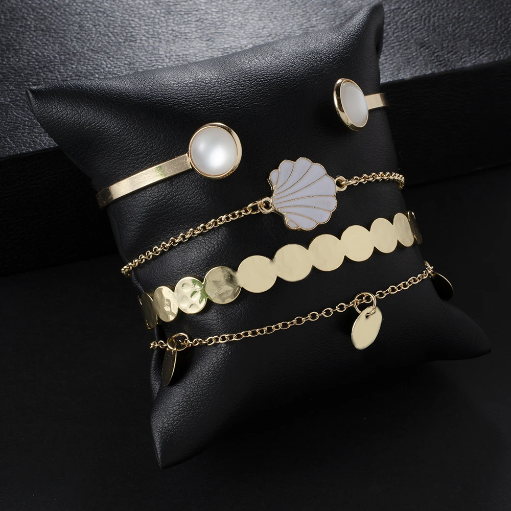 Набор золотых браслетов Sindlan в богемном стиле для женщин винтажный открытый