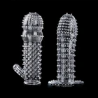 2 шт., многоразовые насадки на пенис с длинным рукавом, шипованные презервативы для мужчин, кольцо на пенис для мужчин, t чехол для полового члена, секс-игрушки для взрослых