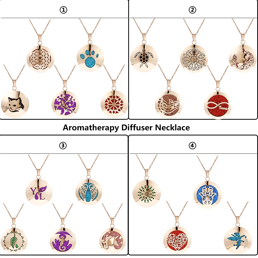 Животное ароматерапия диффузор Neckalce эссенция масло медальон со светорассеивателем кулон Аромат из нержавеющей стали розовое Золотое ювелирное ожерелье