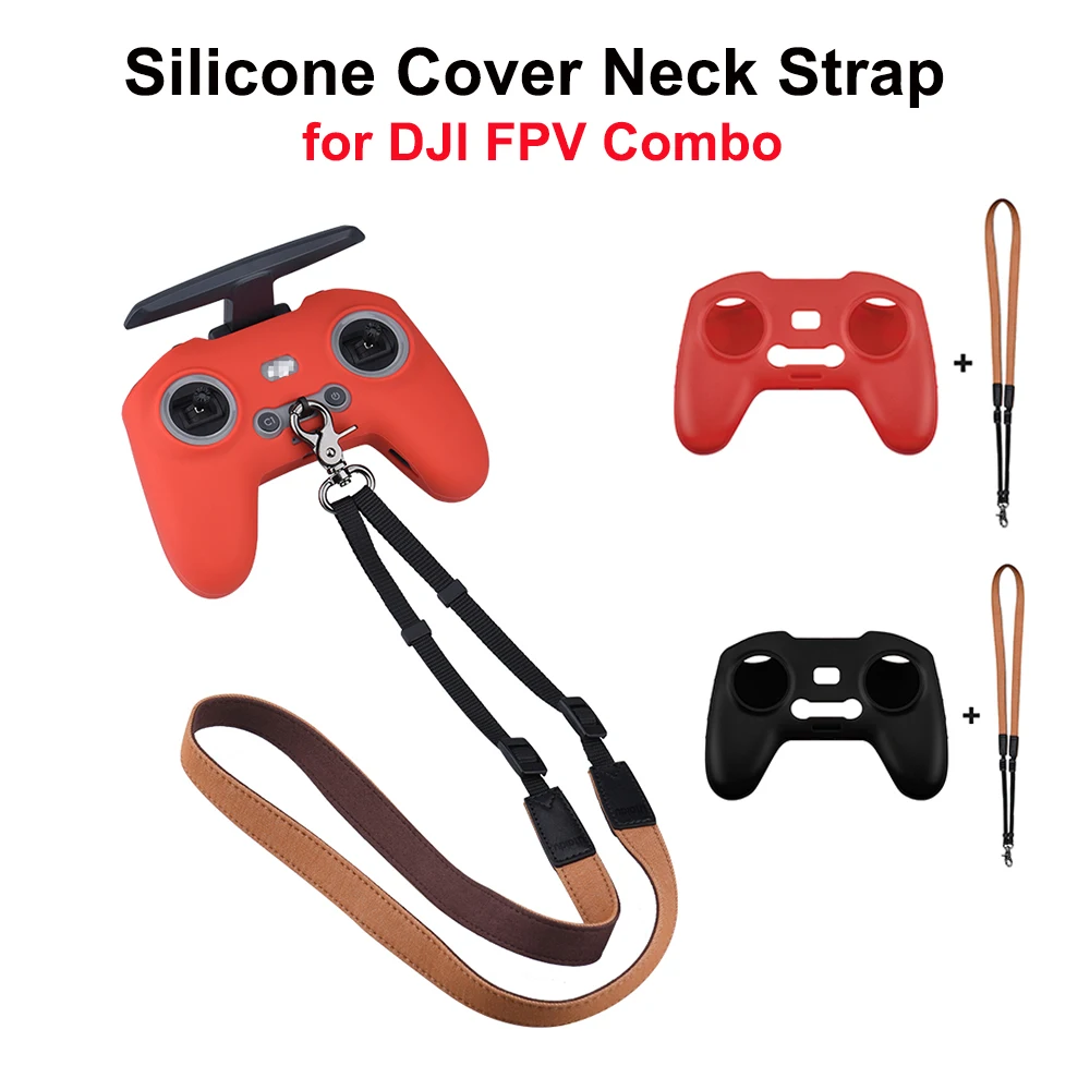Drone Silicone Cover Neck Strap for DJI Avata/FPV Remote Controller Protetcive Case Skin Anti-Lost Lanyard for DJI FPV Accessory