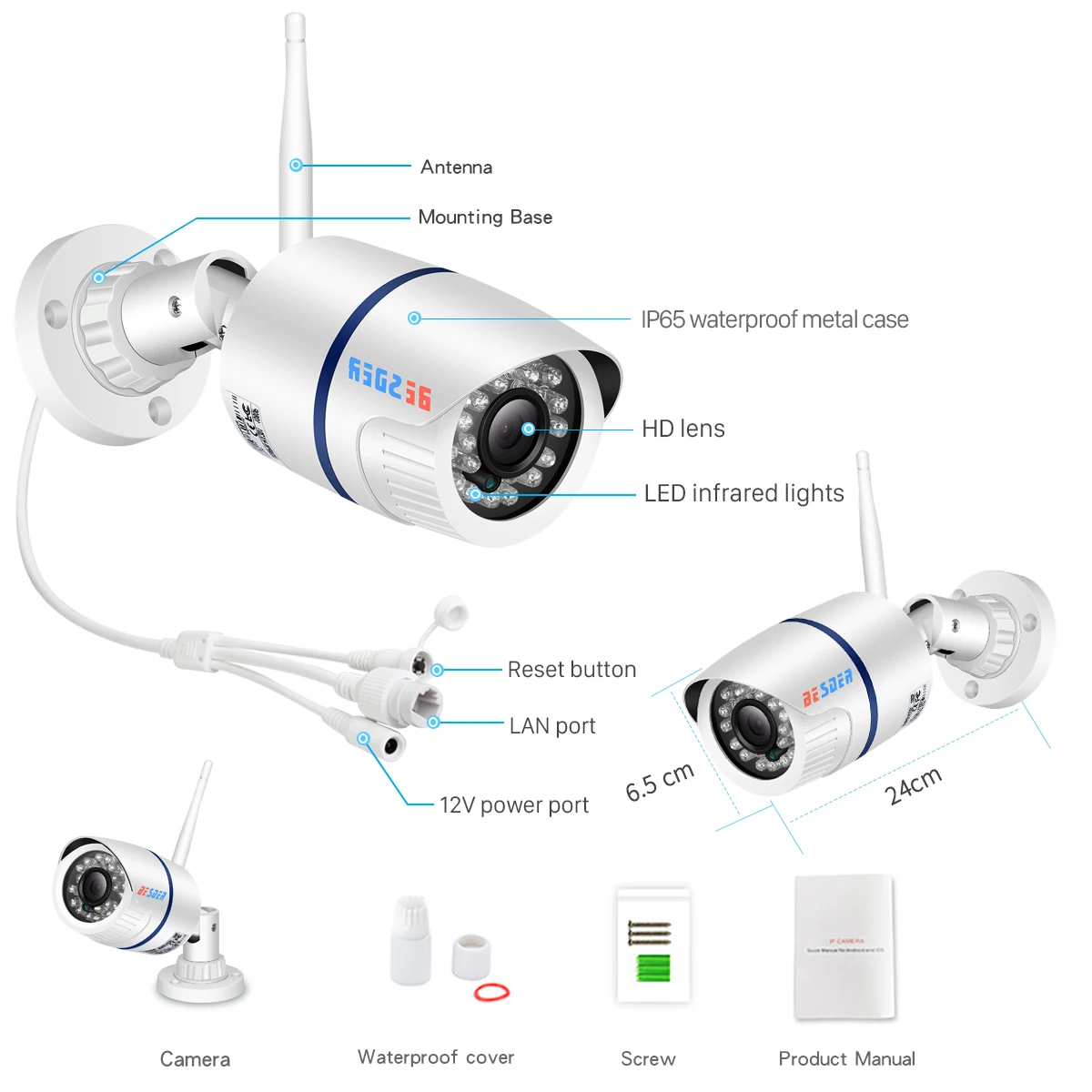 Ip камера BESDER Yoosee Wi Fi 1080P 960P 720P HD беспроводная проводная P2P CCTV Bullet открытая со слотом