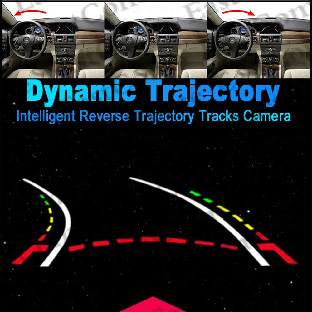 Автомобильная динамическая траектория треков камера заднего вида для Skoda Fabia 2008