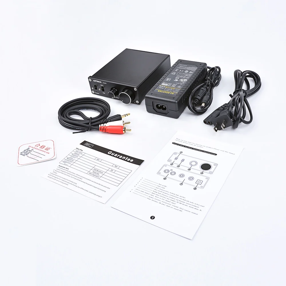 Black US Plug AIYIMA TPA3116D2 сабвуферный усилитель класса D HiFi моно цифровой усилитель высокой мощности аудио усилитель 100 Вт домашний кинотеатр DC12-24V - Цвет: Black US Plug