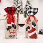 Новинка 2023, Льняная сумка для винных бутылокХудожественный Рождественский набор для винных бутылокРождественское украшениеМультяшные аксессуары для Санта-Клауса и снеговика, украшения