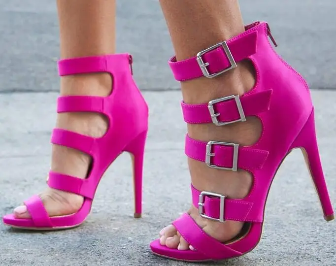 

Пикантные розовые шелковые сандалии с украшением гладиатора; Женские модельные туфли на высоком каблуке-шпильке; Вечерние туфли; Женские туфли с открытым носком и закрытой пяткой