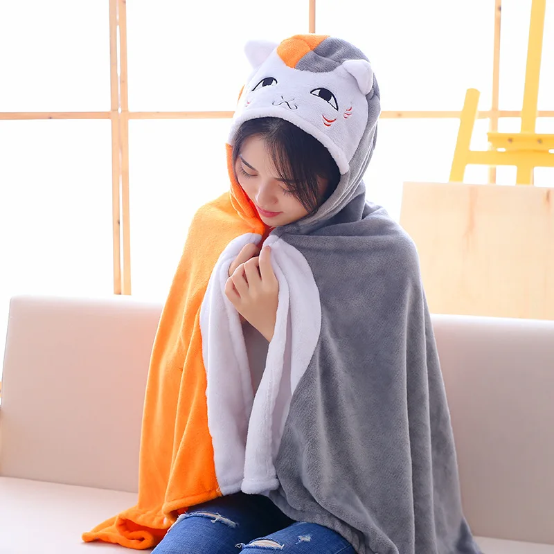 2021 New Coral Fleece Japanese Anime Capes Cat Teacher/salted Fish/Totoro Anime Cloak Woollen Blanket Cosplay Adult/Child