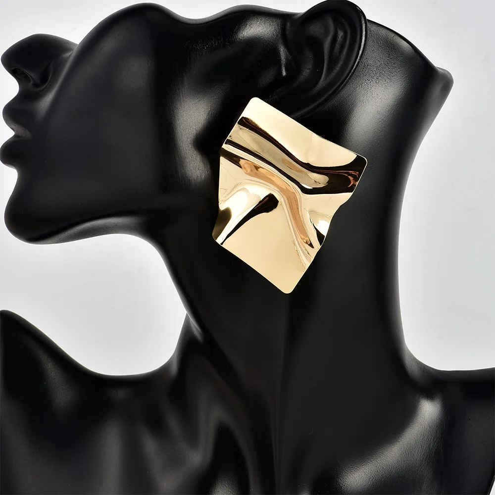 Женские большие геометрические серьги-подвески ZA эффектные