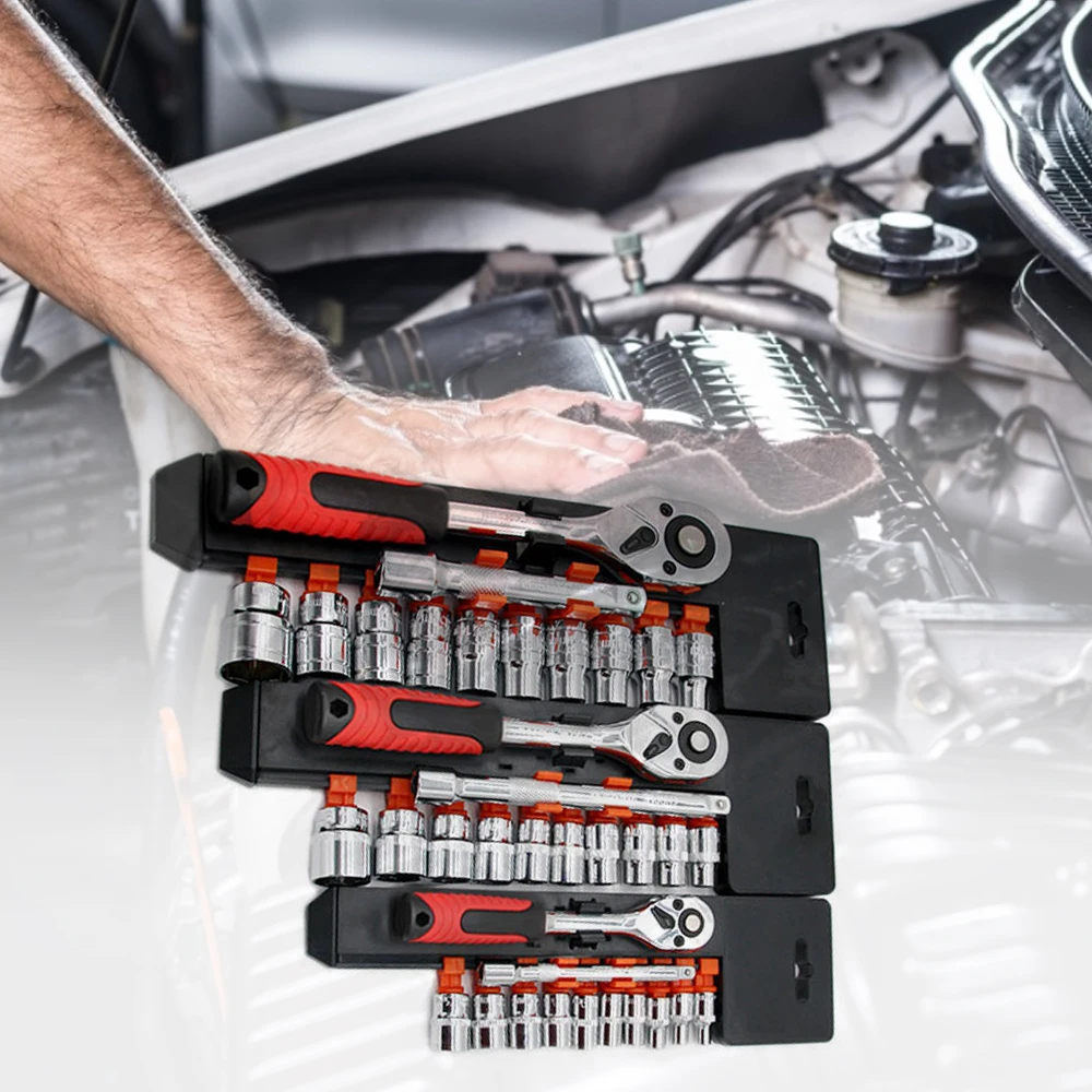 

CR-V 12Pcs Ratchet Wrench Set 1/4 3/8 1/2 Auto Repair Wrench Hexagon Socket Set Home Household Hand Tools Sockets Accessories