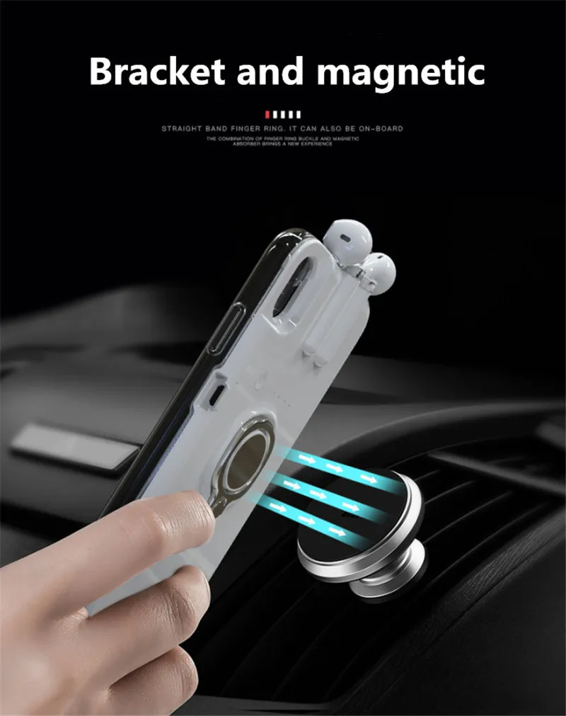 Модный беспроводной Bluetooth наушник чехол для телефона для iPhone 6 6x7 8 Plus Bluetooth ушной чехол для телефона s для iPhone XS MAX XR X Чехол