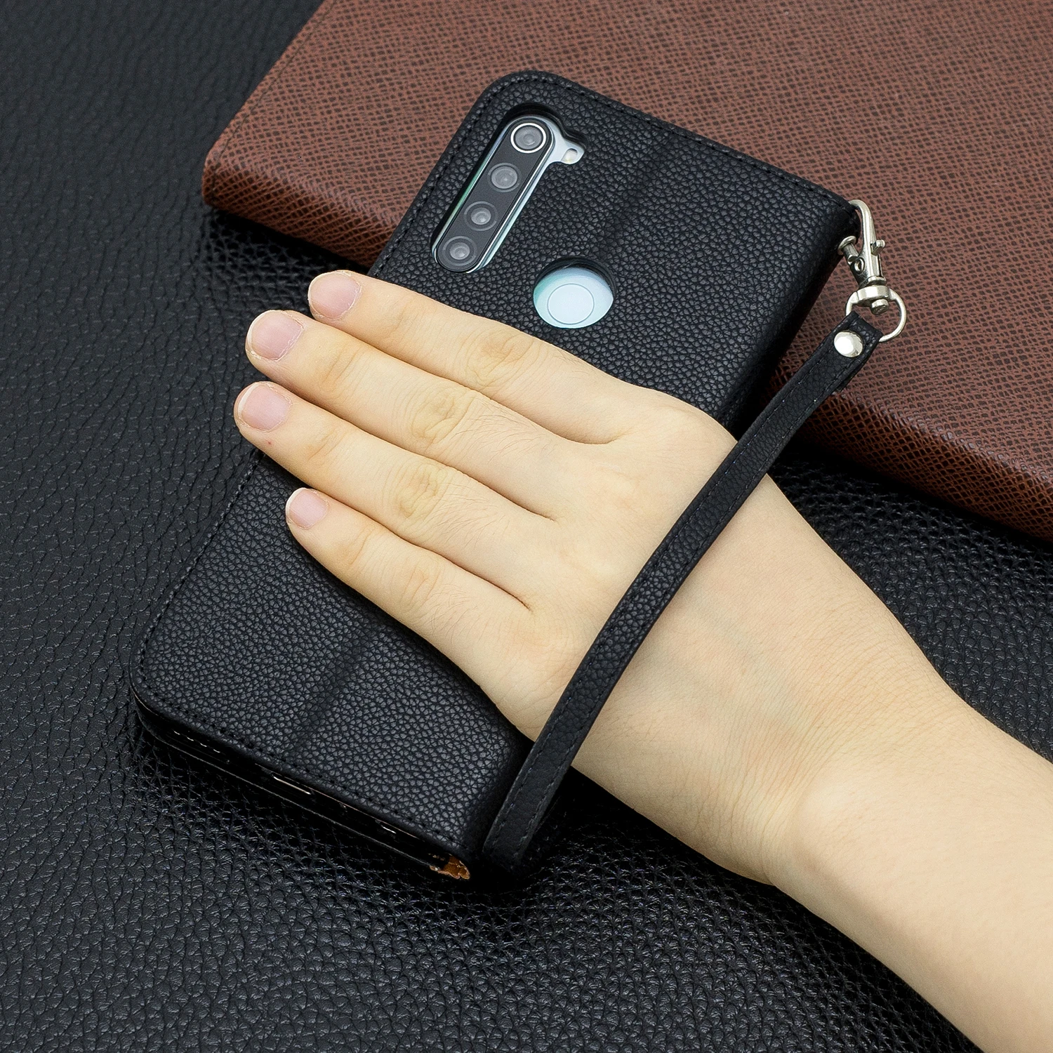 Роскошный флип чехол из искусственной кожи для Xiaomi Redmi Note 8 Pro с текстурой личи
