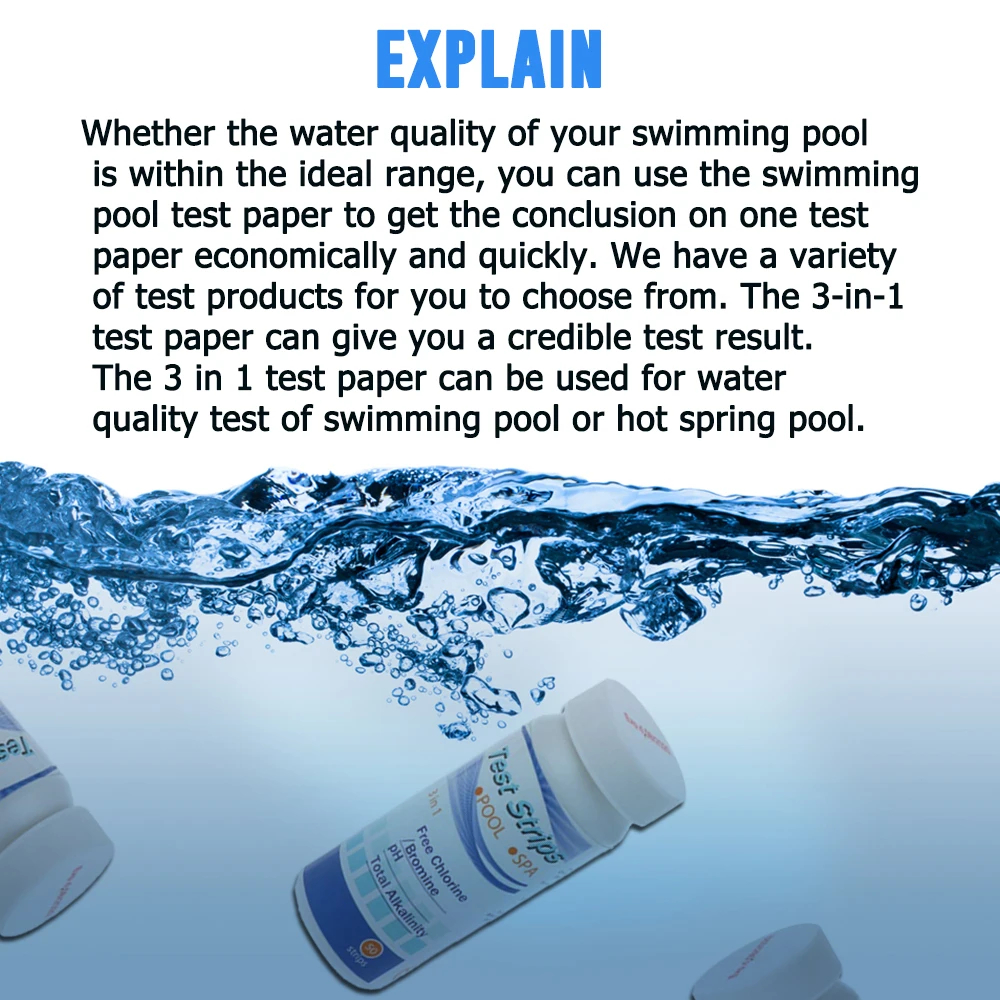 Тест полоски 3 в 1 для определения качества воды 50 полосок|Индикаторная бумага| |