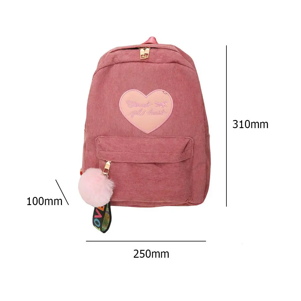 

New Fashion Backpacks Multi-function Corduroy Backpacks Girls Kid Boy Girl Cute Love Schoolbag Preppy Style Rucksack