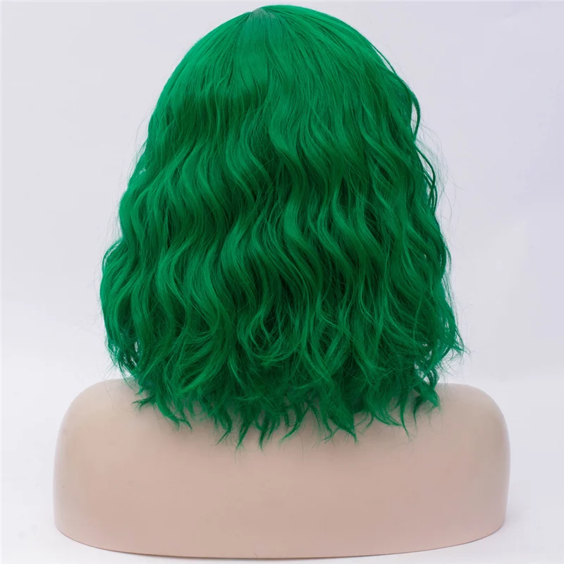 MSI Wigs женские розовые парики Короткие вьющиеся термостойкие 14 дюймов Синтетические волосы зеленый парик для черно-белых женщин косплей боб парики