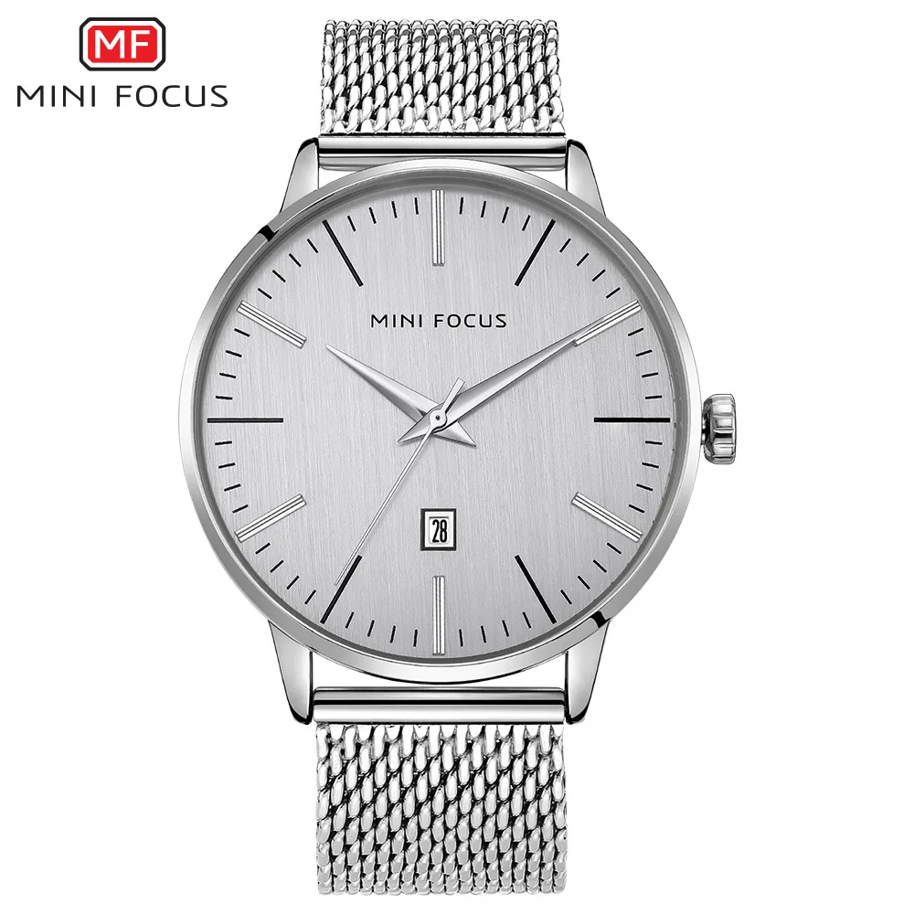 

MINIFOCUS MF0115G steel belt men's quartz watch date pointer casual water watch